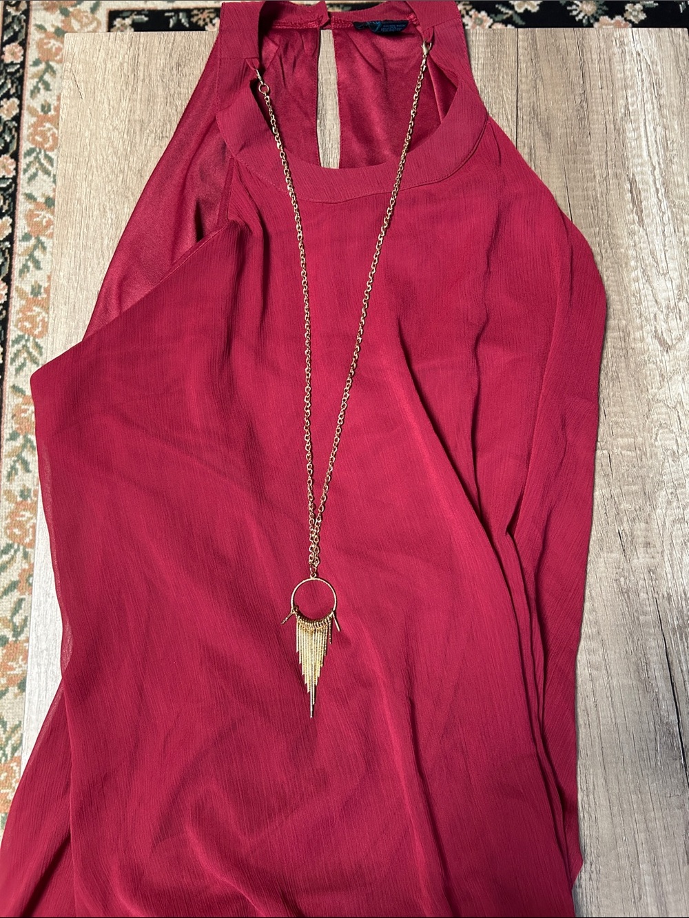 Rue21 High-Neck Side-Slit Chiffon Dress